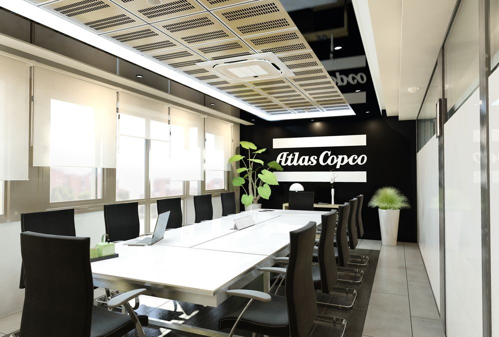 Proyecto de decoración de oficinas de Atlas Copco, en Madrid